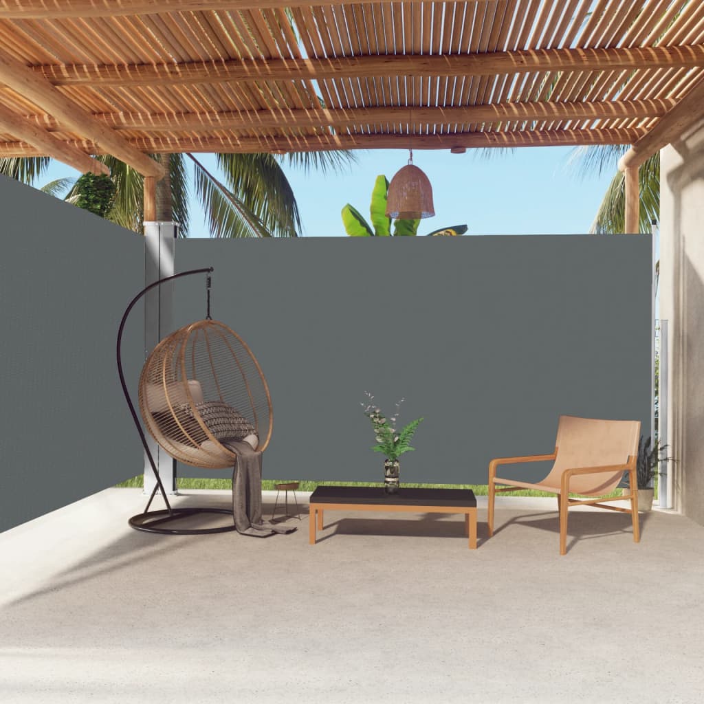 En pare-brise Vidaxl extensible 200x600 cm anthracite -colored