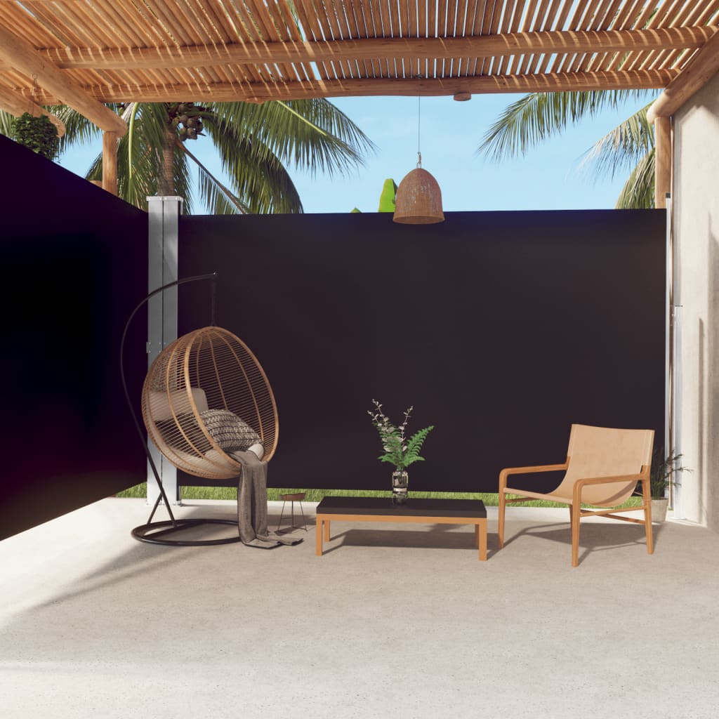 Pare-brise Vidaxl extensible 220x600 cm noir