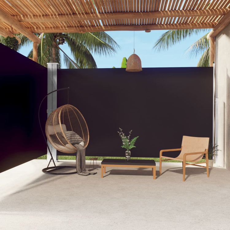Pare-brise Vidaxl extensible 220x600 cm noir