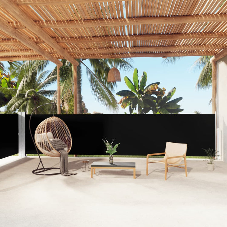 Pare-brise vidaxl extensible 140x1000 cm noir