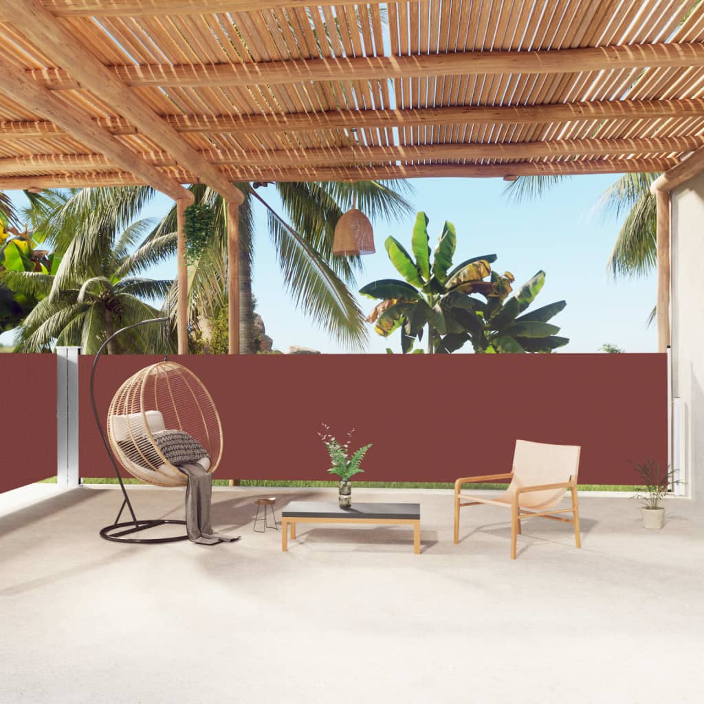 Pare-brise Vidaxl extensible 140x1000 cm brun