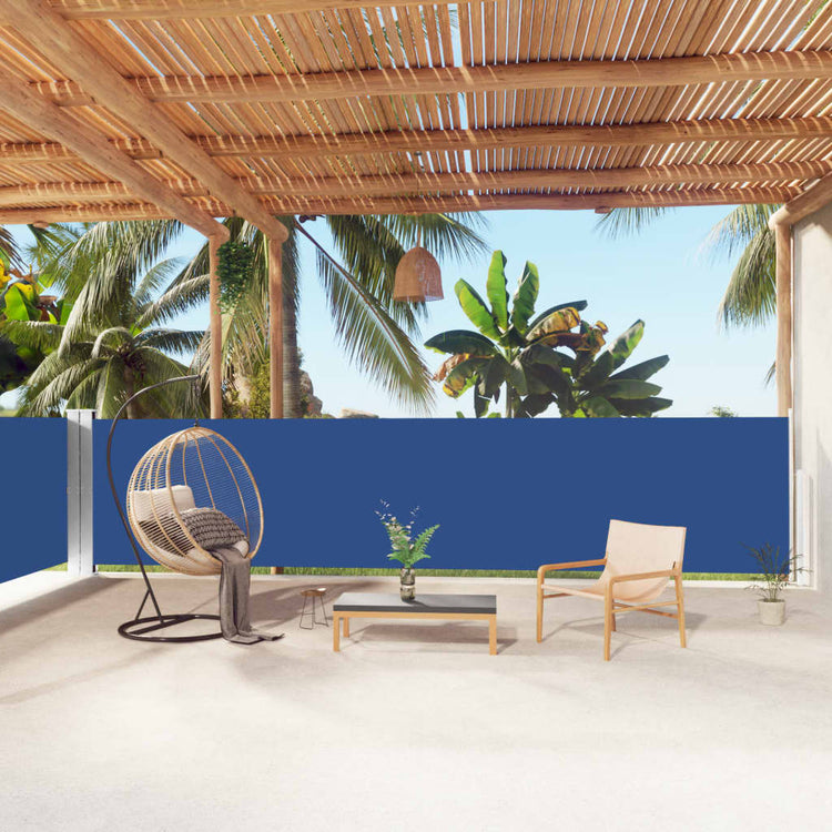 Pare-brise Vidaxl extensible 140x1000 cm bleu