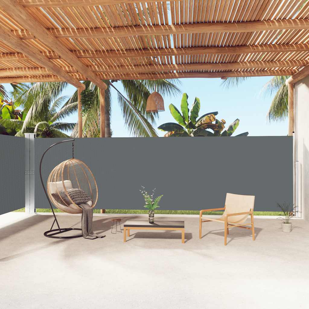 Pare-brise Vidaxl extensible 180x1000 cm anthracite -colored