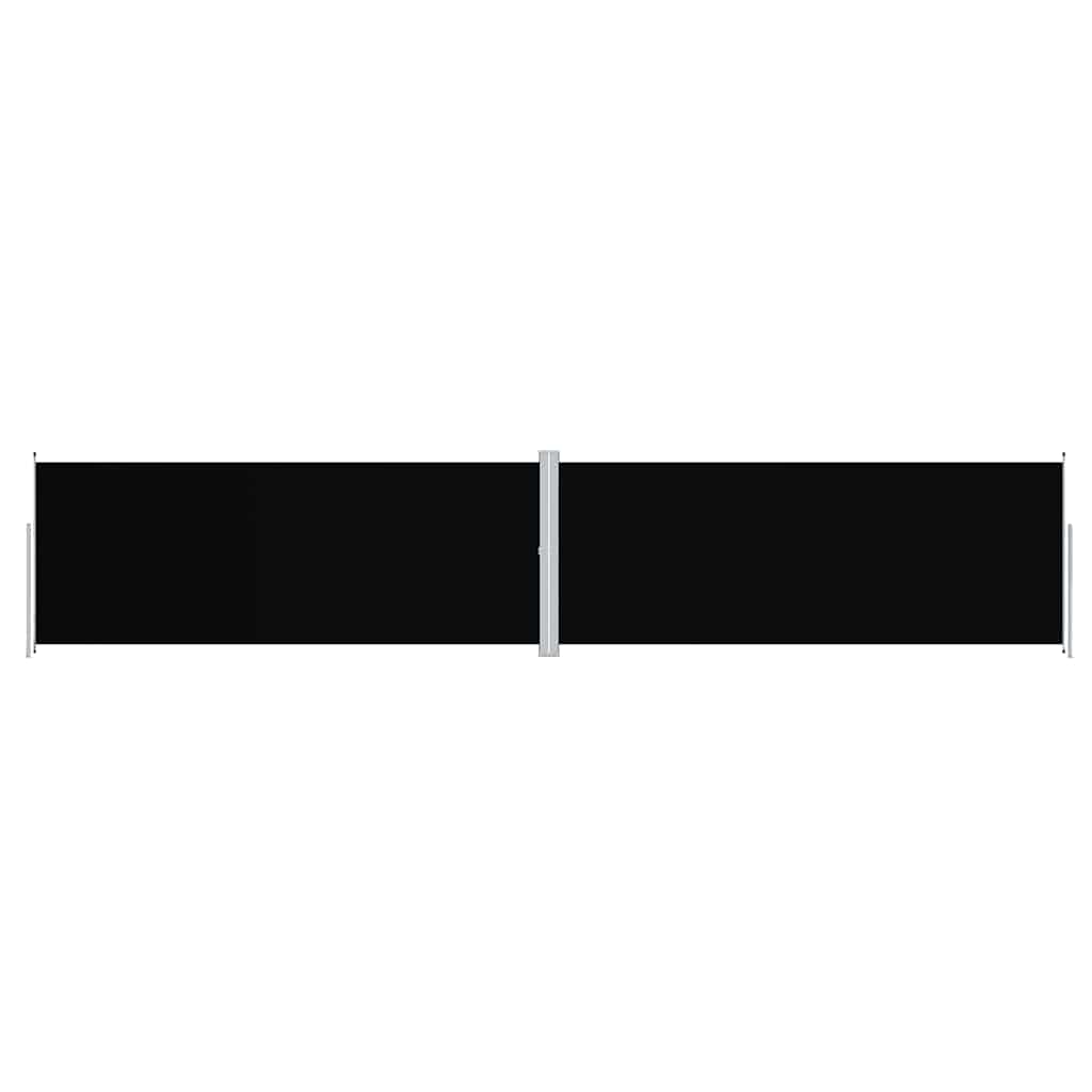Pare-brise vidaxl extensible 200x1000 cm noir