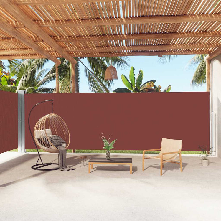 Pare-brise vidaxl extensible 200x1000 cm brun