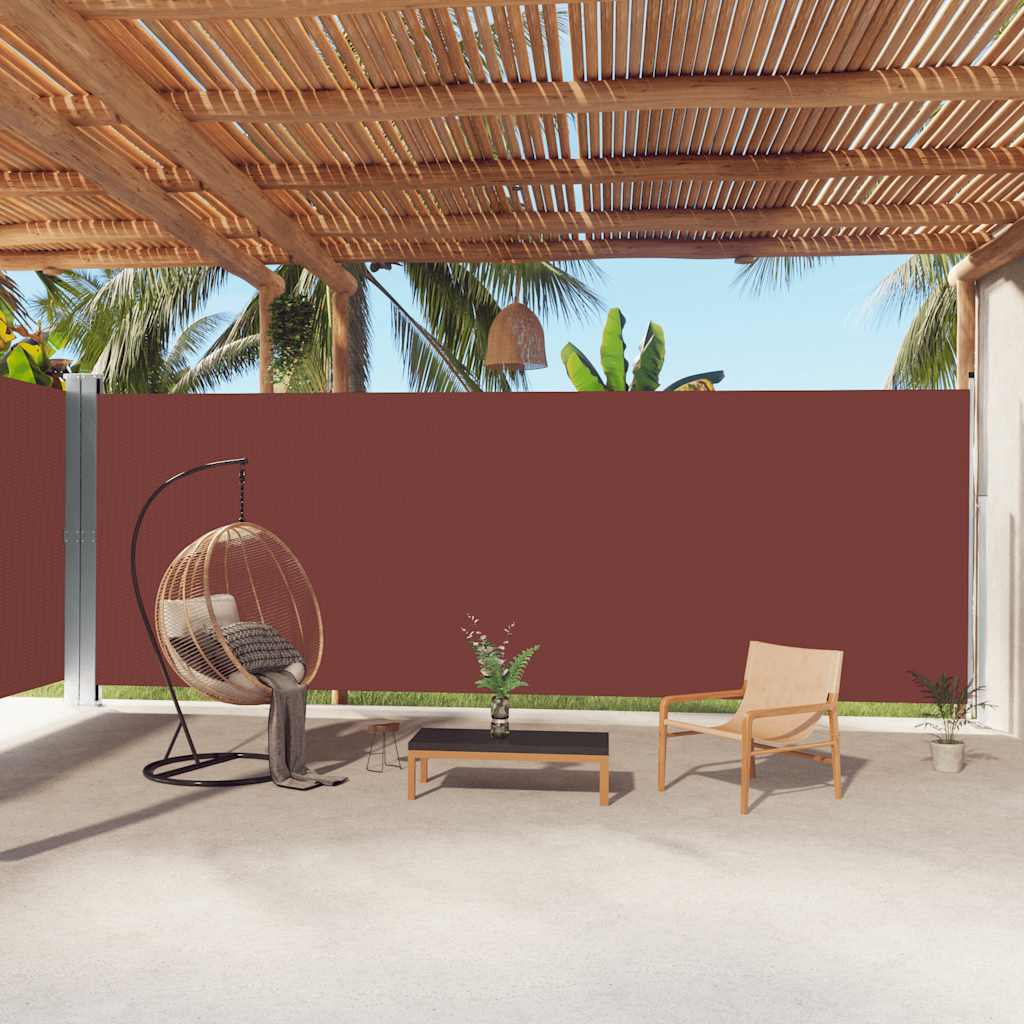 Pare-brise Vidaxl extensible 220x1000 cm brun