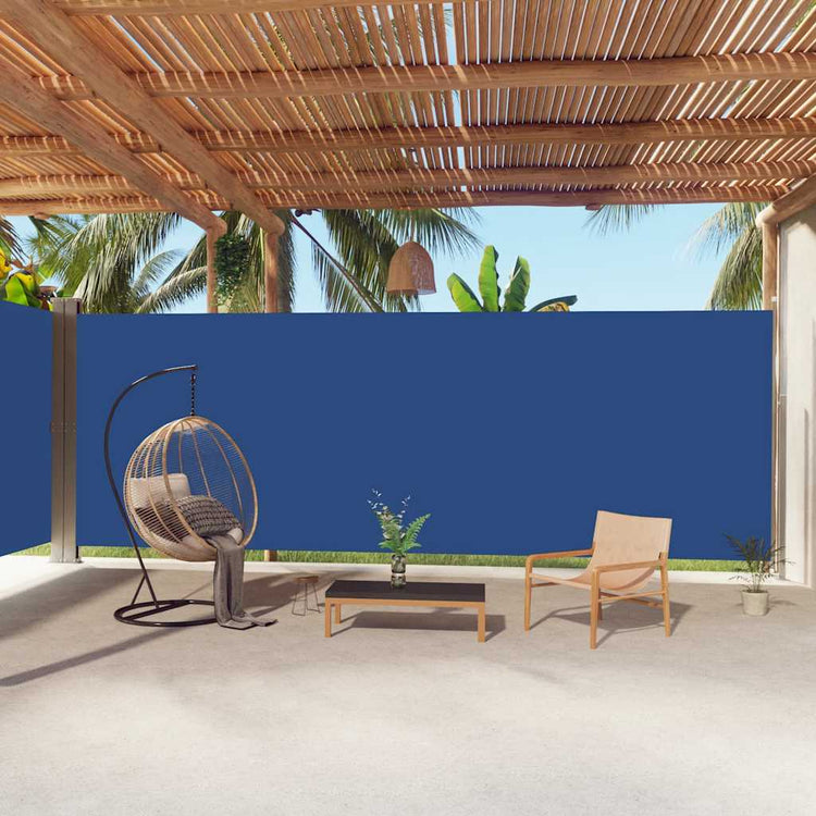 Pare-brise Vidaxl extensible 220x1000 cm bleu