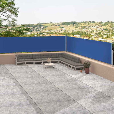 Pare-brise Vidaxl extensible 117x1200 cm bleu
