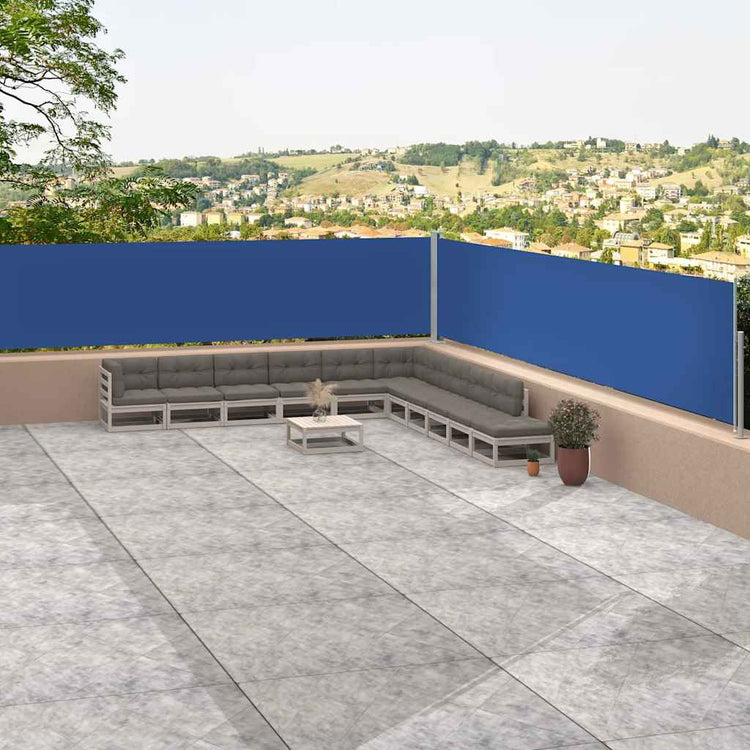 Pare-brise Vidaxl extensible 117x1200 cm bleu