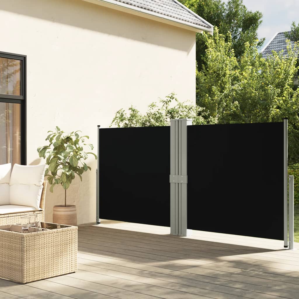 Pare-brise Vidaxl extensible 140x1200 cm noir