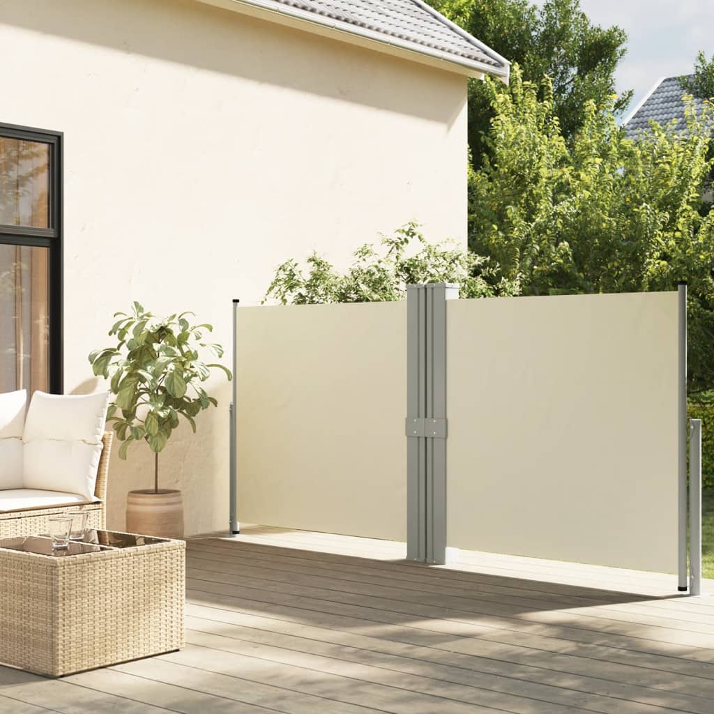 En pare-brise Vidaxl extensible 140x1200 cm Crème-Colored