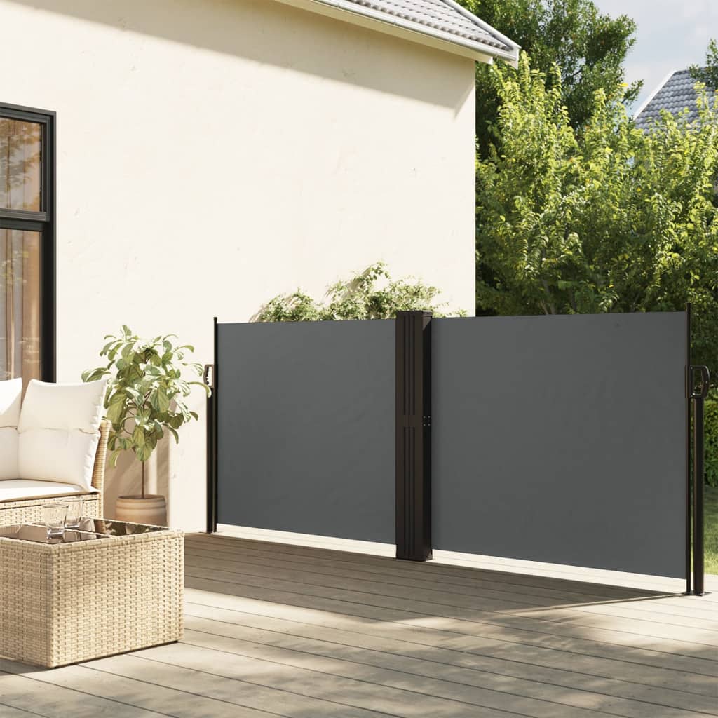 En pare-brise Vidaxl extensible 140x1200 cm anthracite -colored