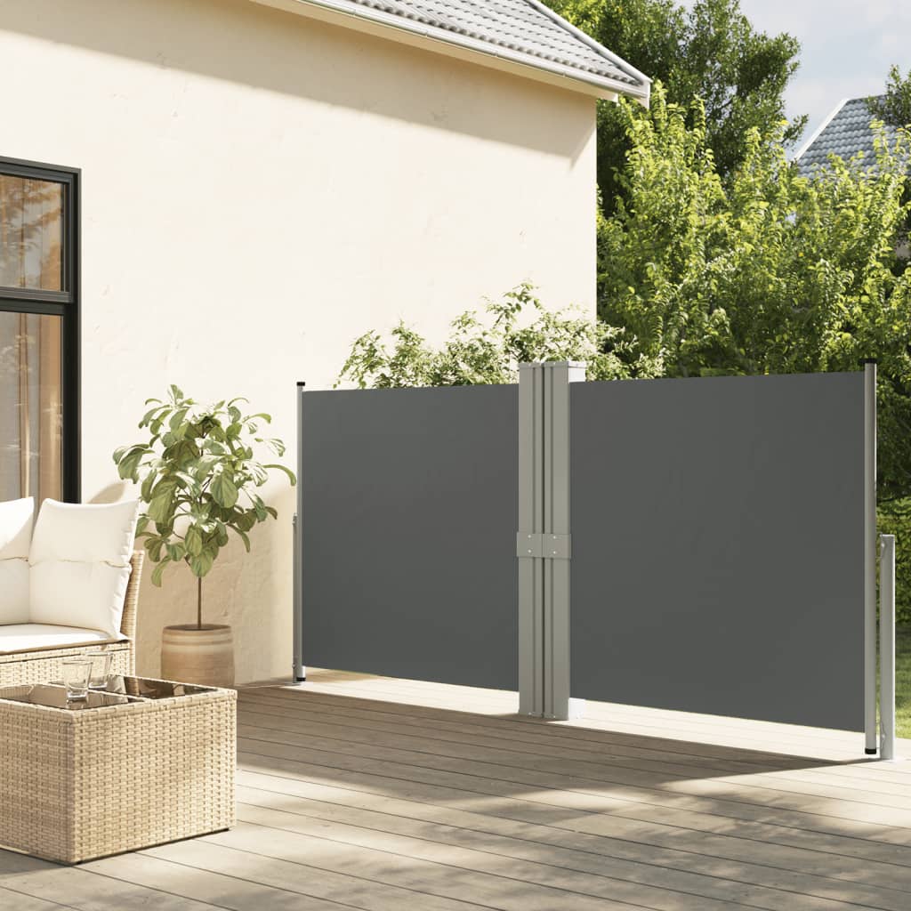 En pare-brise Vidaxl extensible 140x1200 cm anthracite -colored