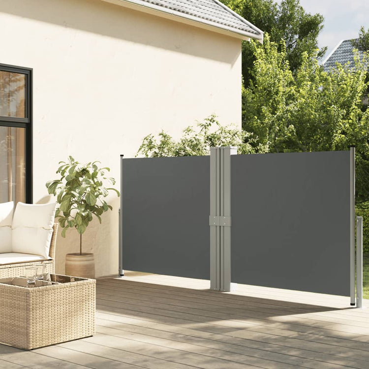 En pare-brise Vidaxl extensible 140x1200 cm anthracite -colored
