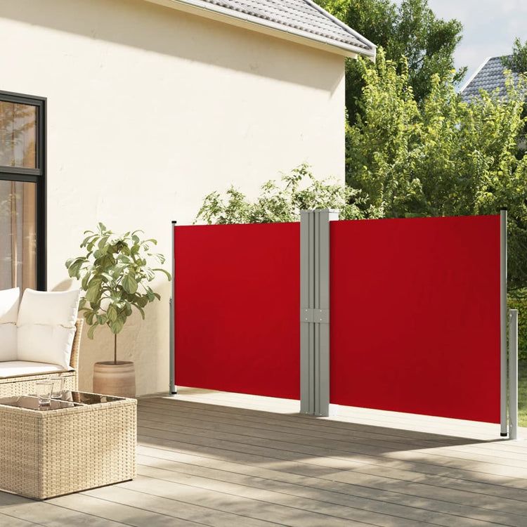 Pare-brise Vidaxl extensible 140x1200 cm rouge