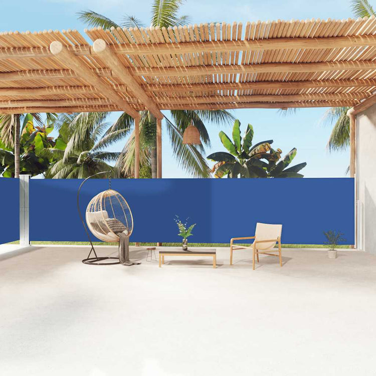 Pare-brise Vidaxl extensible 160x1200 cm bleu