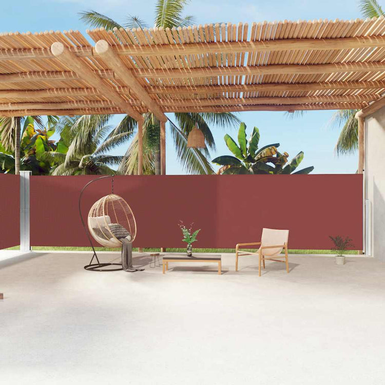 Pare-brise Vidaxl extensible 180x1200 cm brun