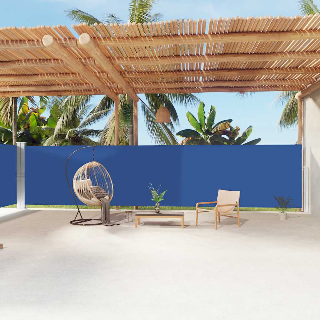 Pare-brise Vidaxl extensible 180x1200 cm bleu