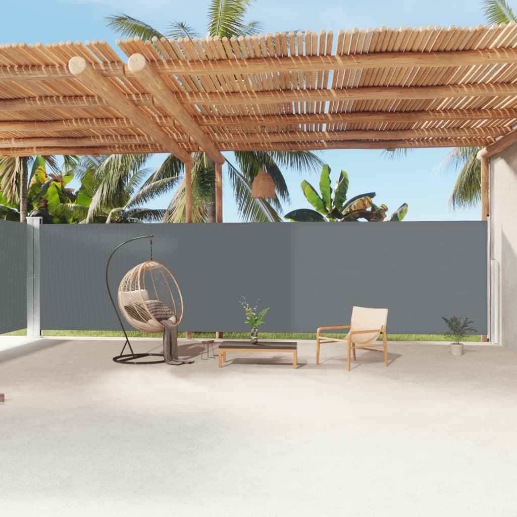 Pare-brise Vidaxl extensible 200x1200 cm anthracite -colored