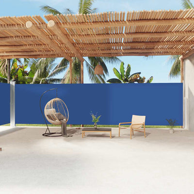 Pare-brise Vidaxl extensible 200x1200 cm bleu