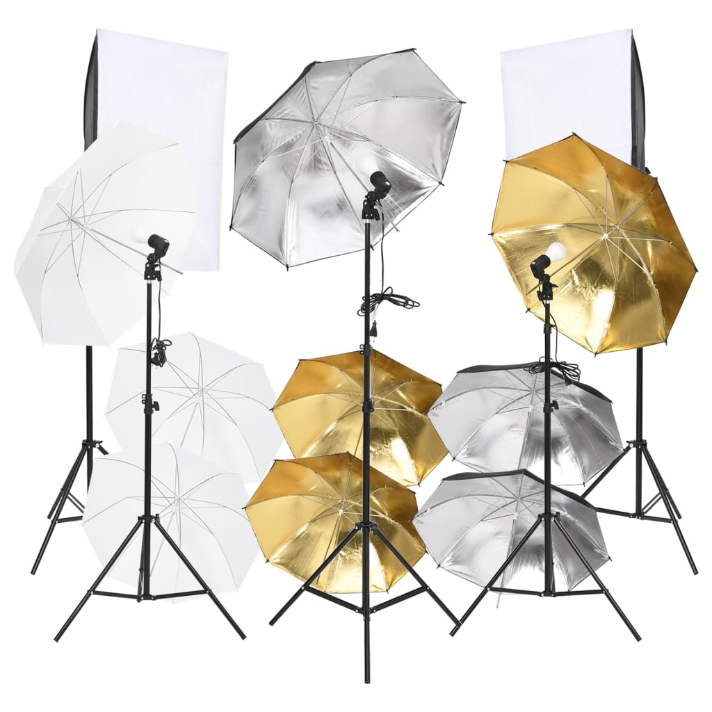 Ensemble de studio photo Vidaxl 9 pièces avec ensemble d'éclairage et softboxes