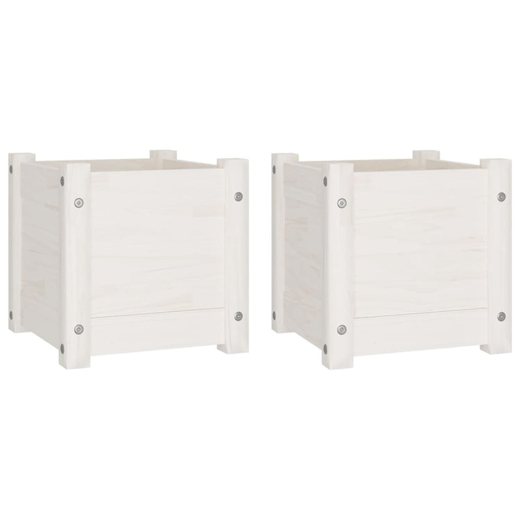 Jardinières vidaxl 2 ST 31x31x31 cm Pine solide blanc