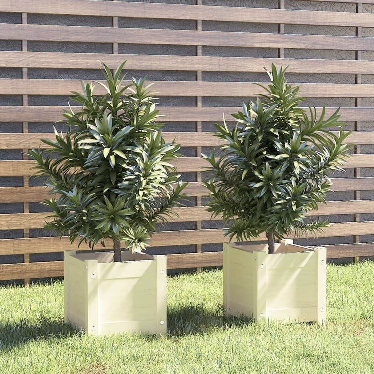 Jardinières vidaxl 2 ST 31x31x31 cm Pine solide blanc