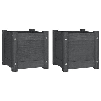 Jardinières vidaxl 2 pcs 31x31x31 cm en pin solide gris