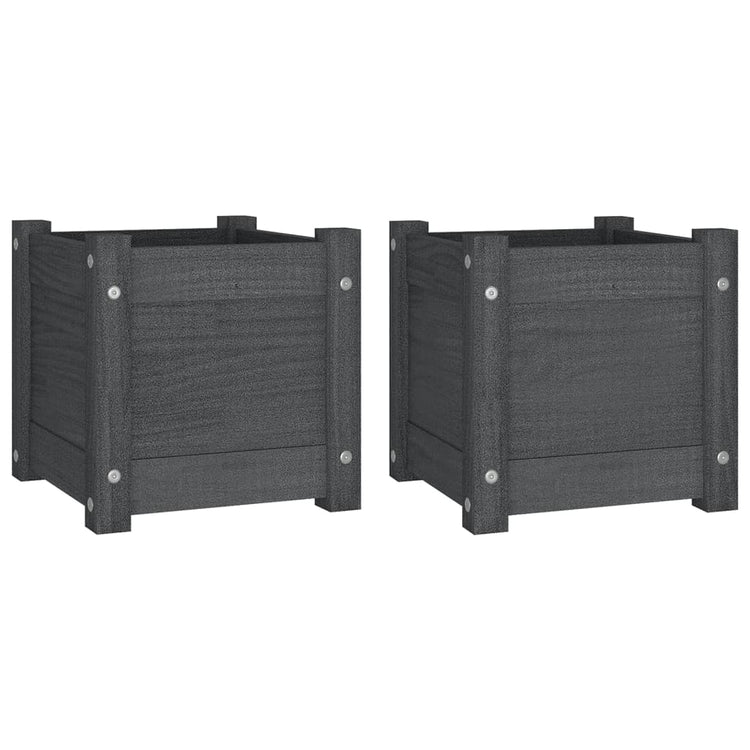 Jardinières vidaxl 2 pcs 31x31x31 cm en pin solide gris