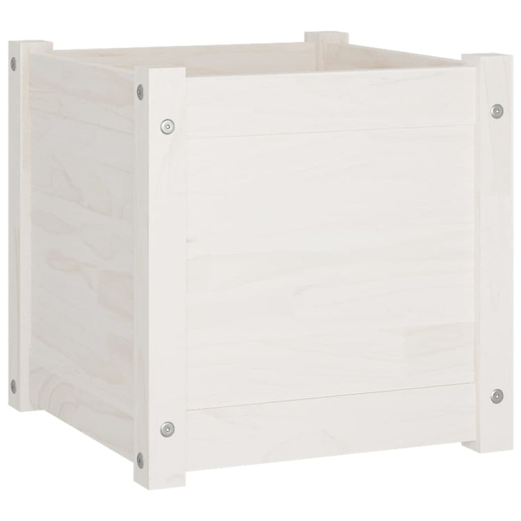 Boîte de planification Vidaxl 40x40x40 cm Pine solide blanc