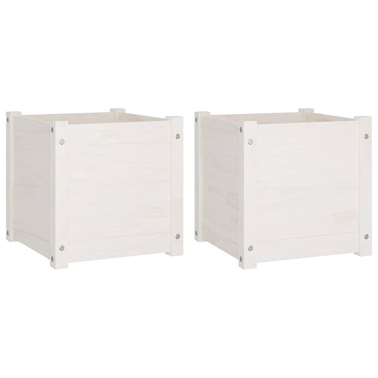 Jardinières vidaxl 2 ST 40x40x40 cm Pine solide blanc
