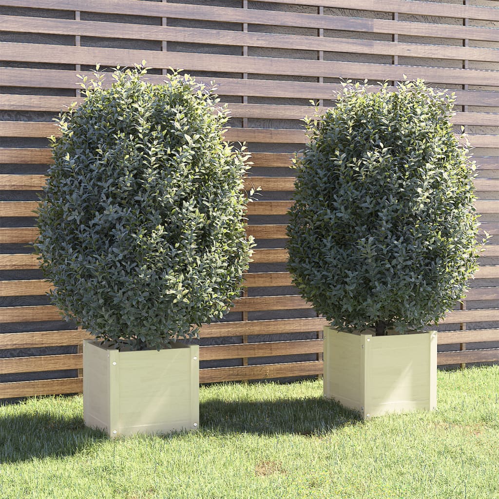 Jardinières vidaxl 2 ST 40x40x40 cm Pine solide blanc
