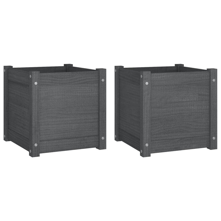 Jardinières vidaxl 2 ST 40x40x40 cm en pin solide gris