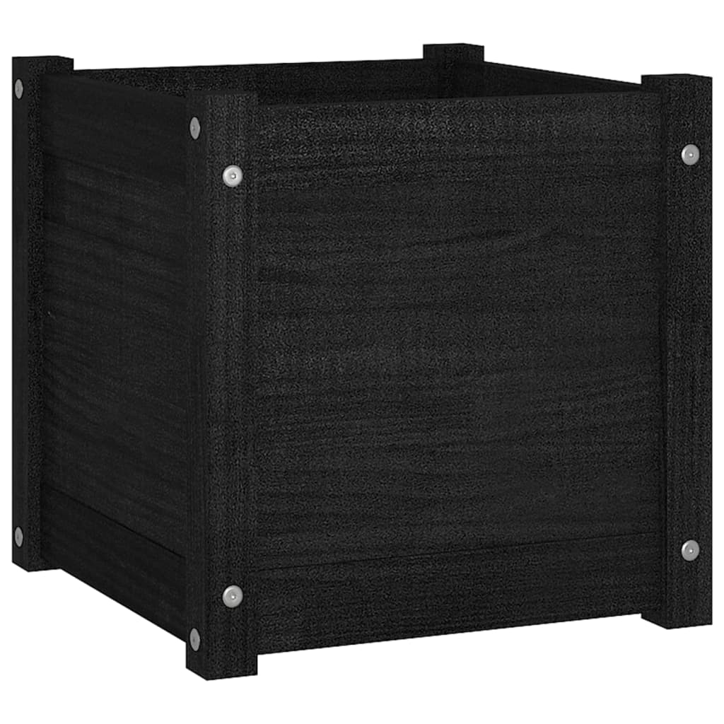 Boîte de planification vidaxl 40x40x40 cm en pin solide noir