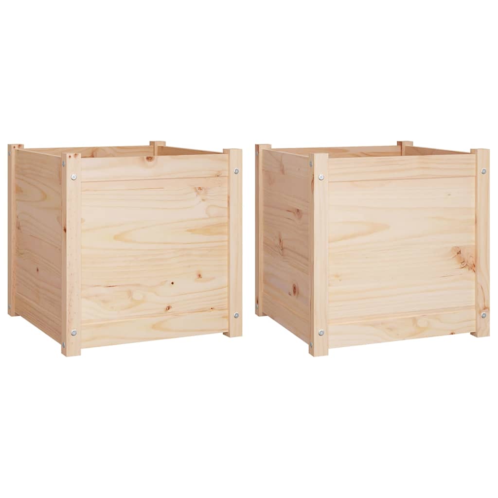 Vidaxx jardinières 2 pcs 50x50x50 cm bois de pin massif