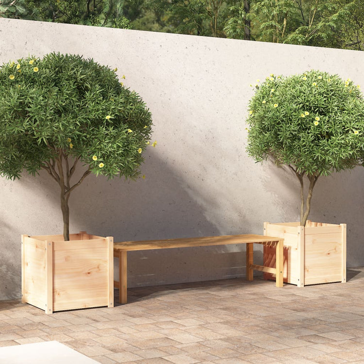 Vidaxx jardinières 2 pcs 50x50x50 cm bois de pin massif