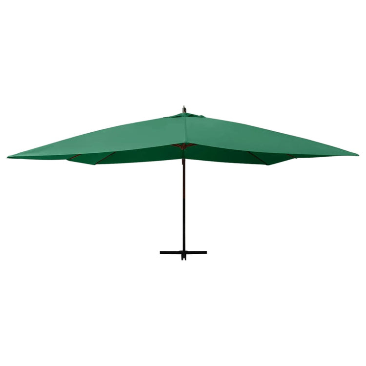 Vidaxl Parasol flottant avec poteau en bois 400x300 cm vert