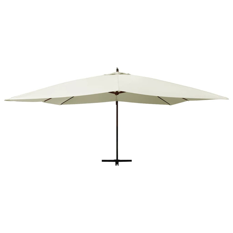 Vidaxl parasol flottant avec poteau en bois 400x300 cm sableux blanc