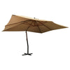 Vidaxl Parasol flottant avec poteau en bois 400x300 cm taupe