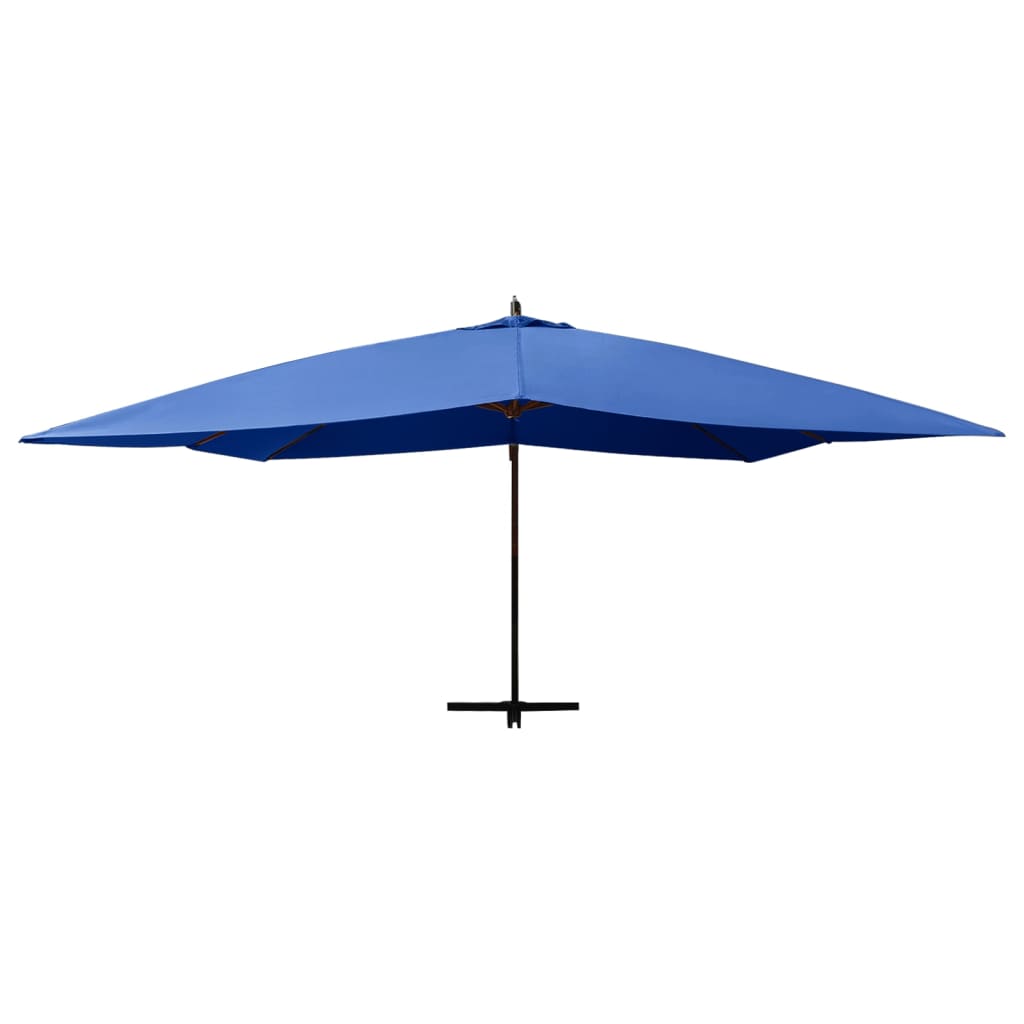 Vidaxl Parasol flottant avec poteau en bois 400x300 cm bleu azure