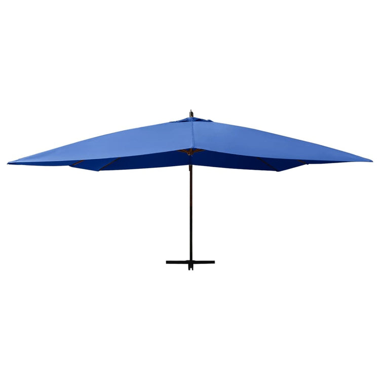 Vidaxl Parasol flottant avec poteau en bois 400x300 cm bleu azure