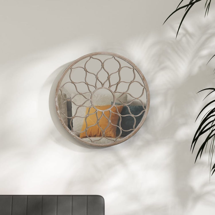 Miroir vidaxl autour de 60 x 3 cm de sable de fer -colore