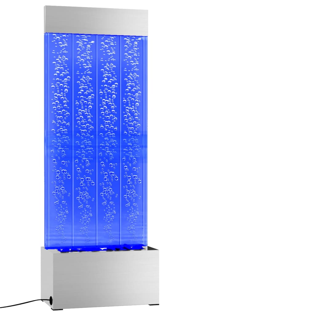Colonne de bulle Vidaxl avec LED RGB 110 cm en acier inoxydable et acrylique