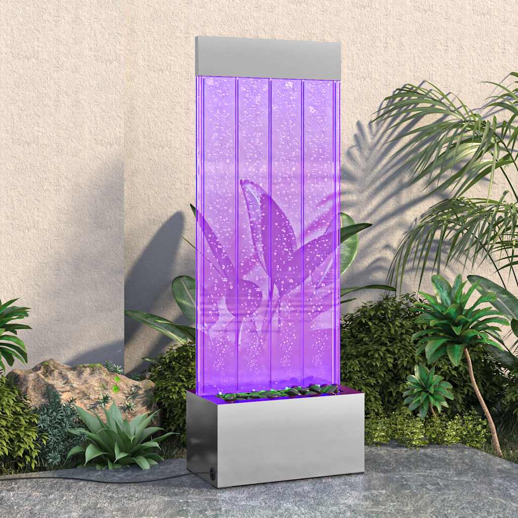 Colonne de bulle Vidaxl avec LED RGB 110 cm en acier inoxydable et acrylique