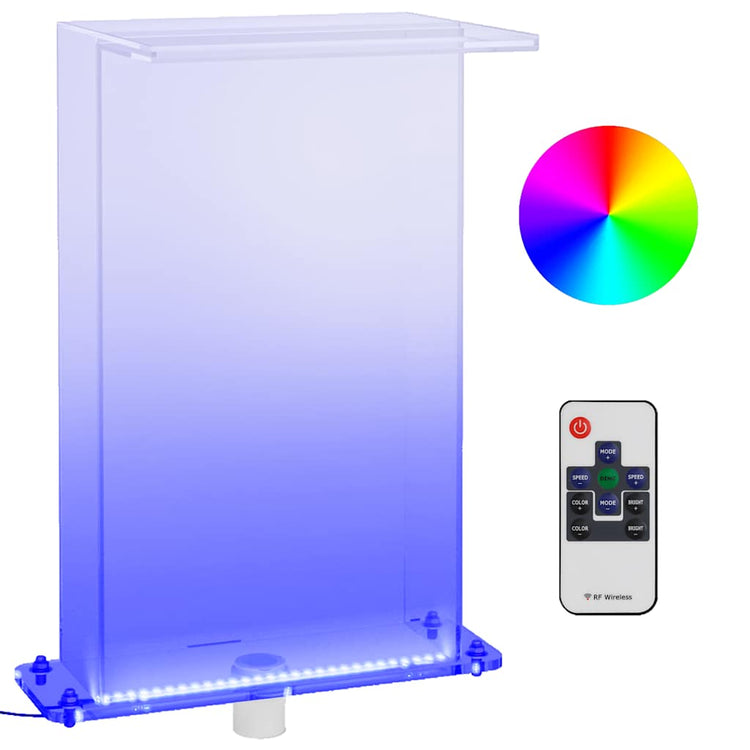 VidaXL fontaine de piscine avec LED RGB 51 cm acrylique