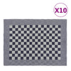Vidaxl Cuisine Cloths 10 ST 50x70 cm Coton bleu et blanc
