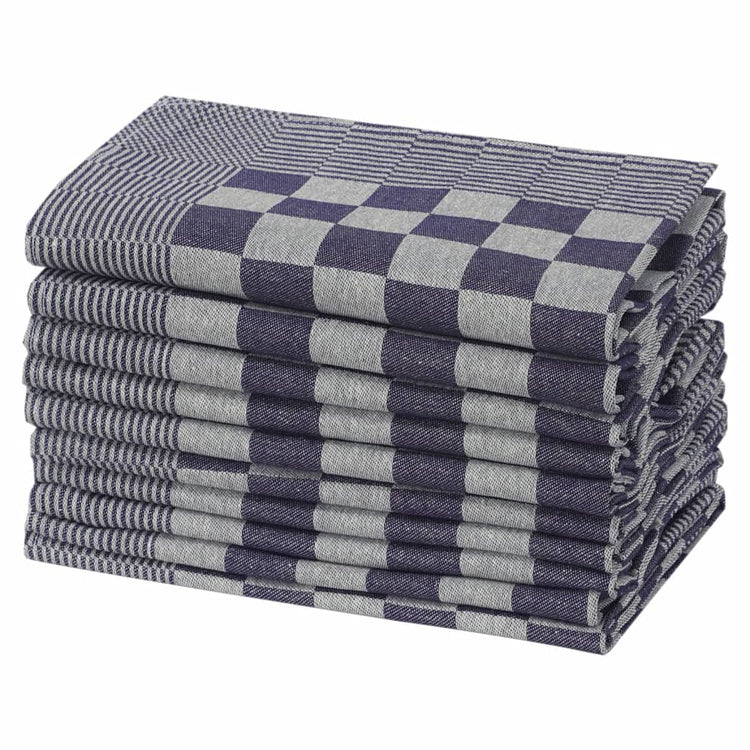 Vidaxl Cuisine Cloths 10 ST 50x70 cm Coton bleu et blanc