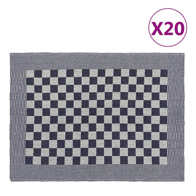 Vidaxl Cuisine Cloths 20 ST 50x70 cm Coton bleu et blanc