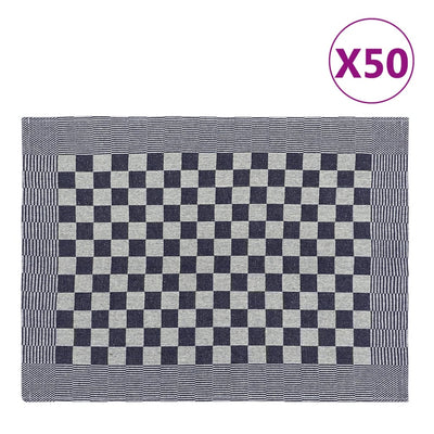 Vidaxl Cuisine Cloths 50 St 50x70 cm Coton bleu et blanc