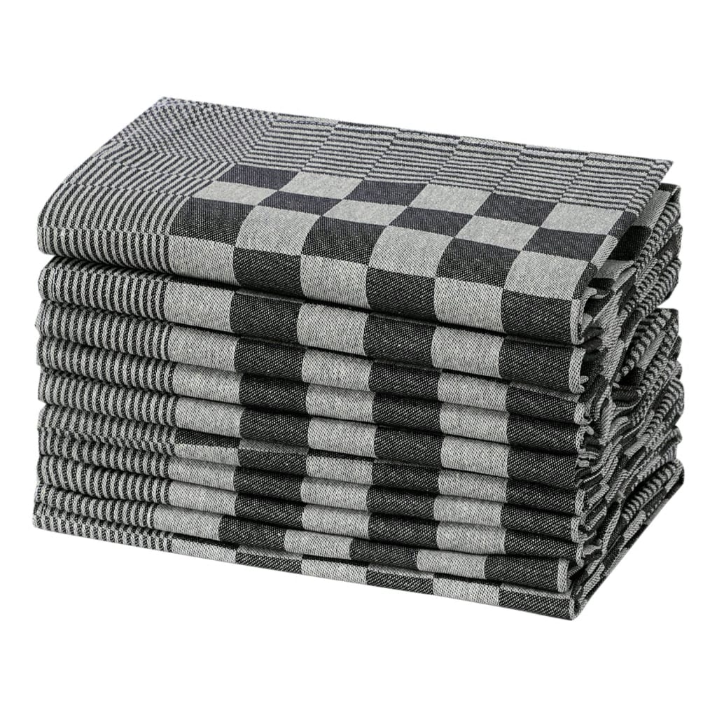 Vidaxl Cuisine Cloths 10 ST 50x70 cm Coton noir et blanc